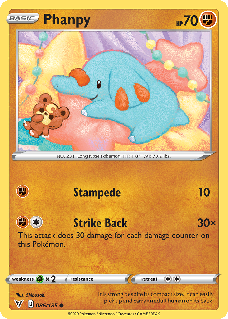 Phanpy 86/185 Common | Vivid Voltage | Pokemon Card