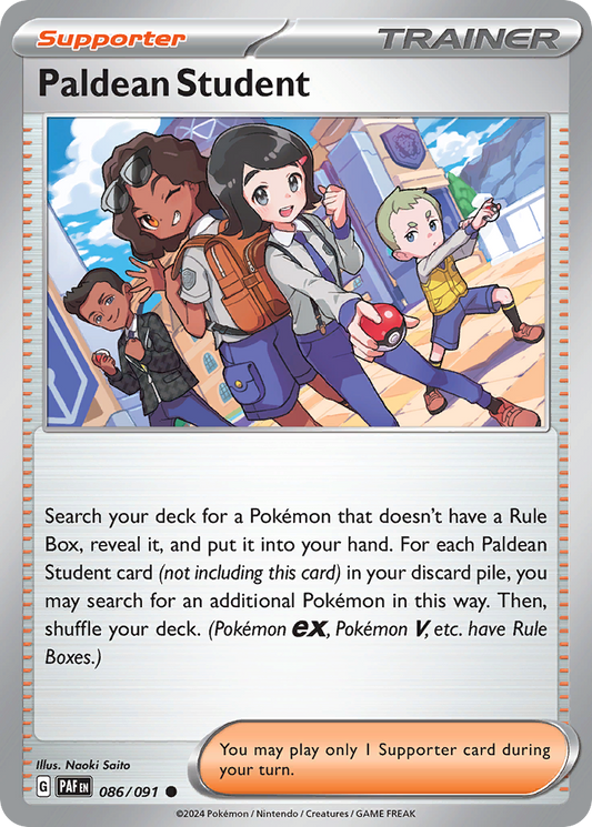 Paldean Student 86/91 Common | Paldean Fates | Pokemon Card