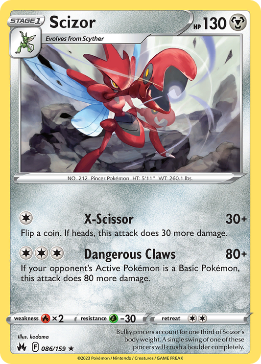 Scizor 86/159 Rare | Crown Zenith | Pokemon Card