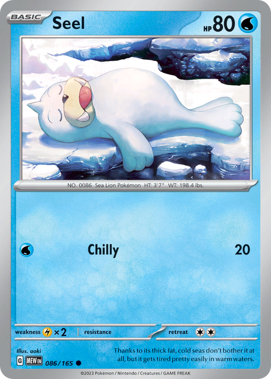 Seel 86/165 Common | 151 | Pokemon Card