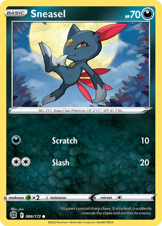 Sneasel 86/172 Common | Brilliant Stars | Pokemon Card