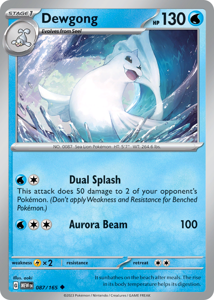 Dewgong 87/165 Uncommon | 151 | Pokemon Card