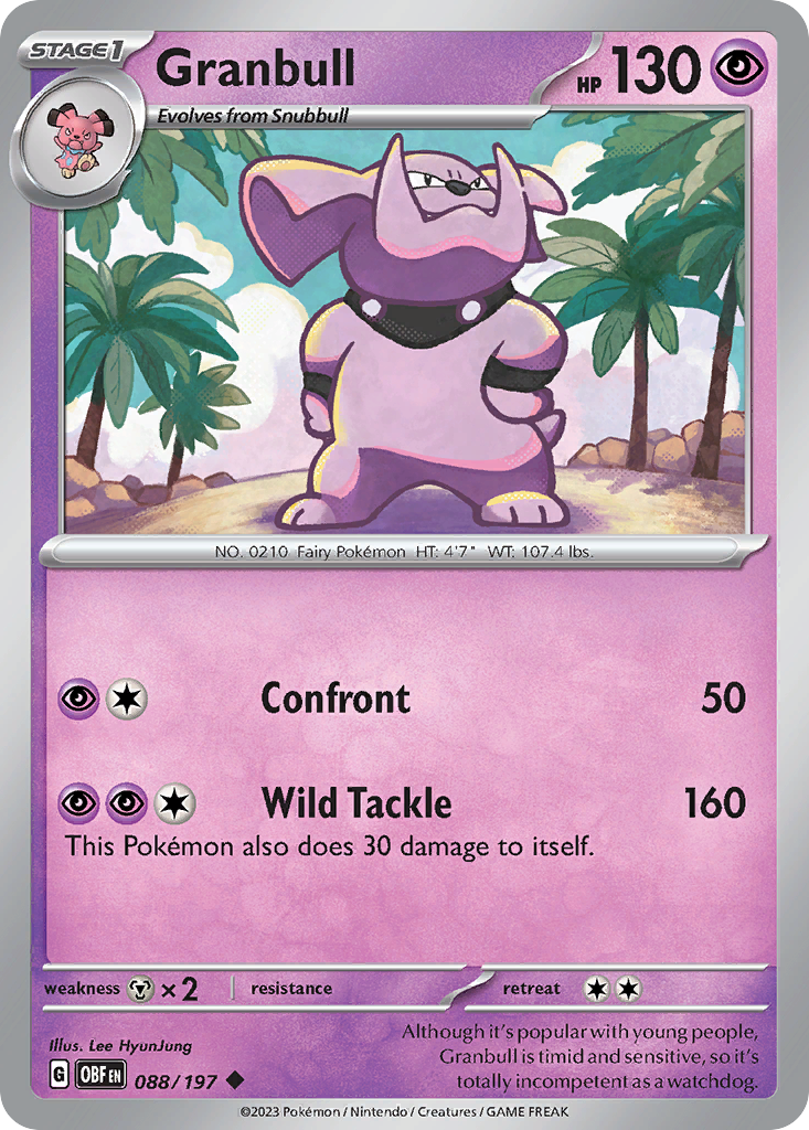 Granbull 88/197 Uncommon | Obsidian Flames | Pokemon Card