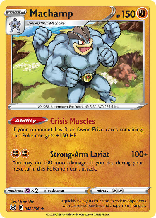 Machamp 88/196 Rare Holo | Lost Origin | Pokemon Card