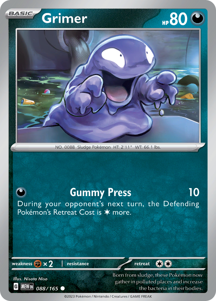 Grimer 88/165 Common | 151 | Pokemon Card