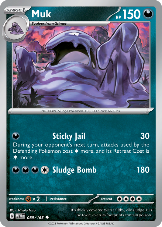 Muk 89/165 Uncommon | 151 | Pokemon Card