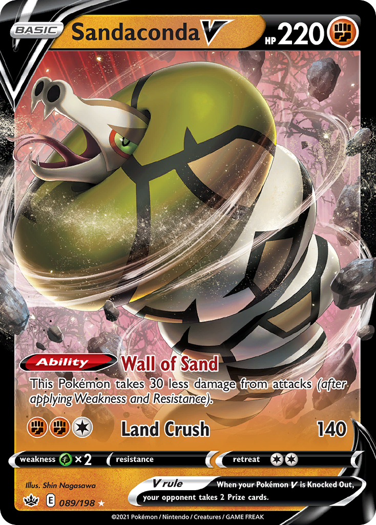 Sandaconda V 89/198 Rare Holo V | Chilling Reign | Pokemon Card