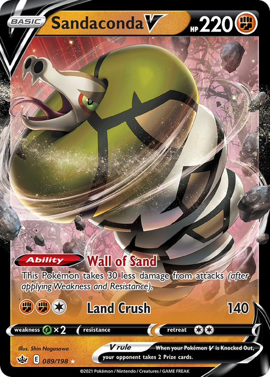 Sandaconda V 89/198 Rare Holo V | Chilling Reign | Pokemon Card