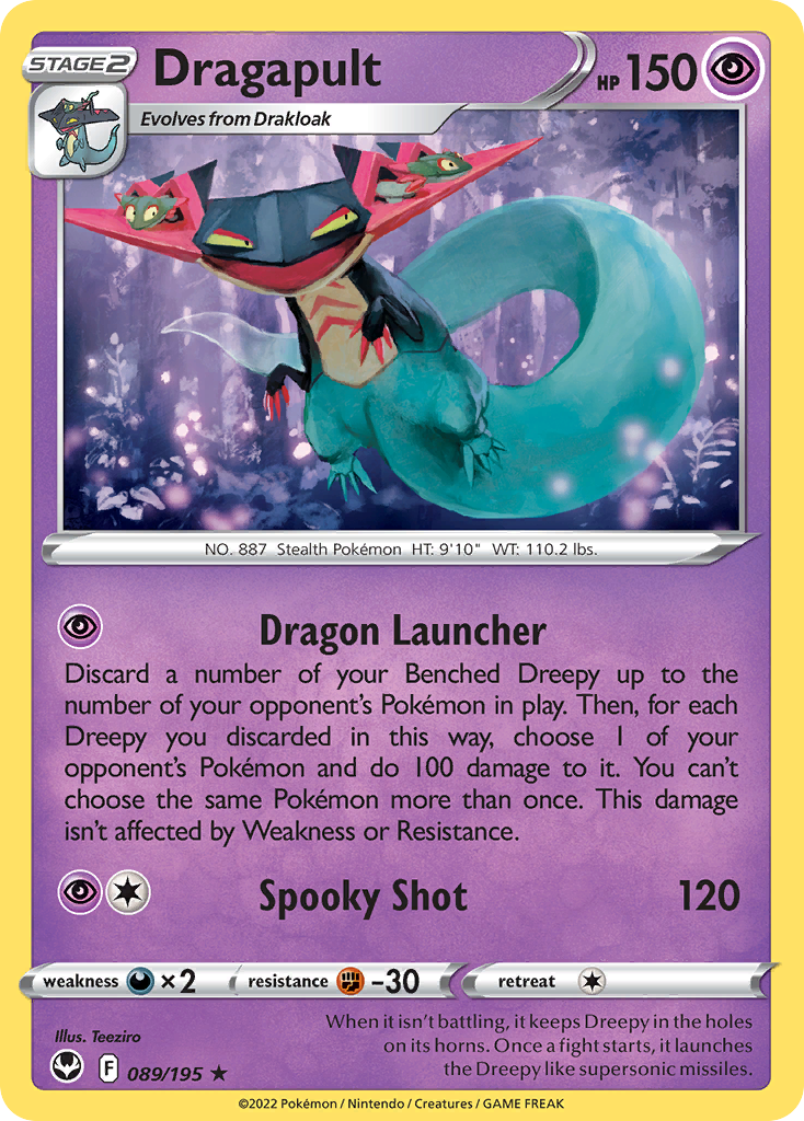 Dragapult 89/195 Rare Holo | Silver Tempest | Pokemon Card