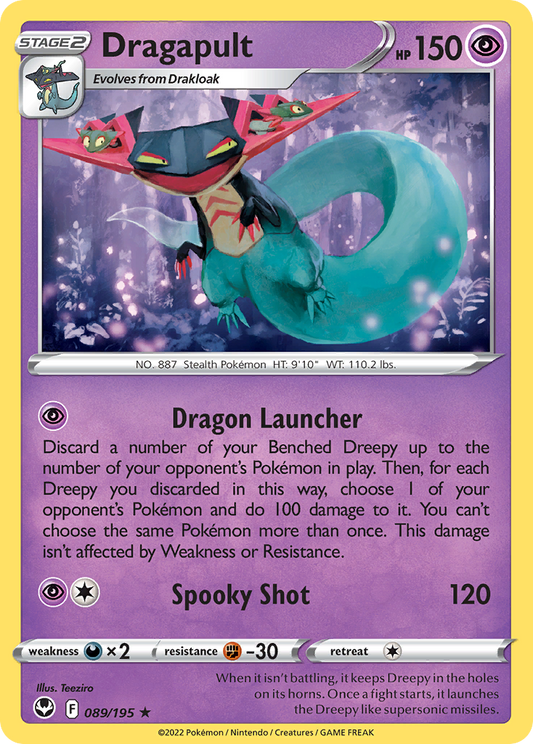 Dragapult 89/195 Rare Holo | Silver Tempest | Pokemon Card