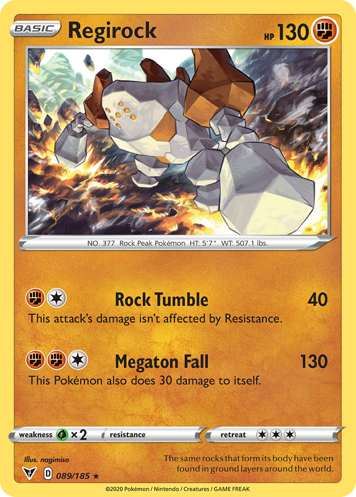 Regirock 89/185 Rare Holo | Vivid Voltage | Pokemon Card