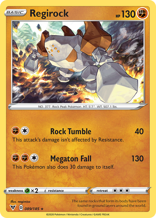 Regirock 89/185 Rare Holo | Vivid Voltage | Pokemon Card