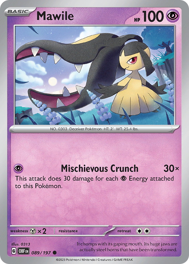 Mawile 89/197 Common | Obsidian Flames | Pokemon Card