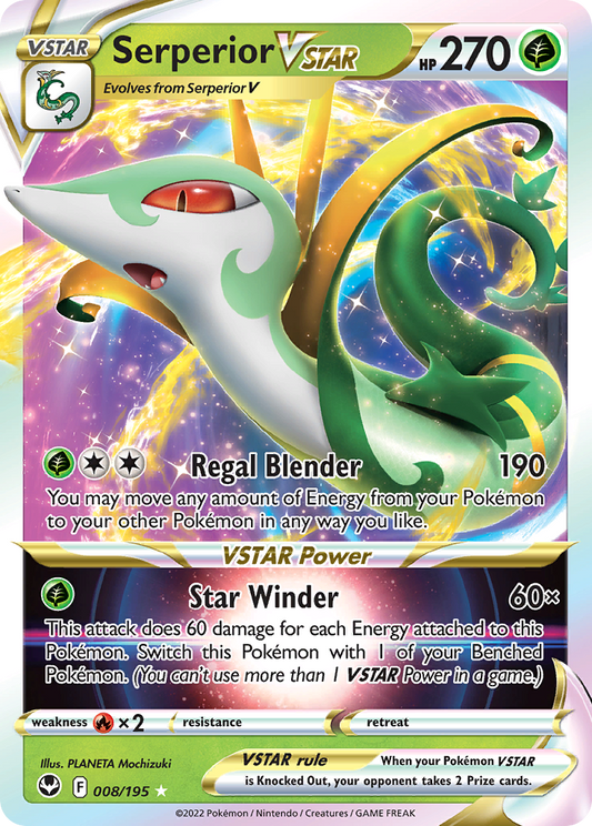 Serperior VSTAR 8/195 Rare Holo VSTAR | Silver Tempest | Pokemon Card