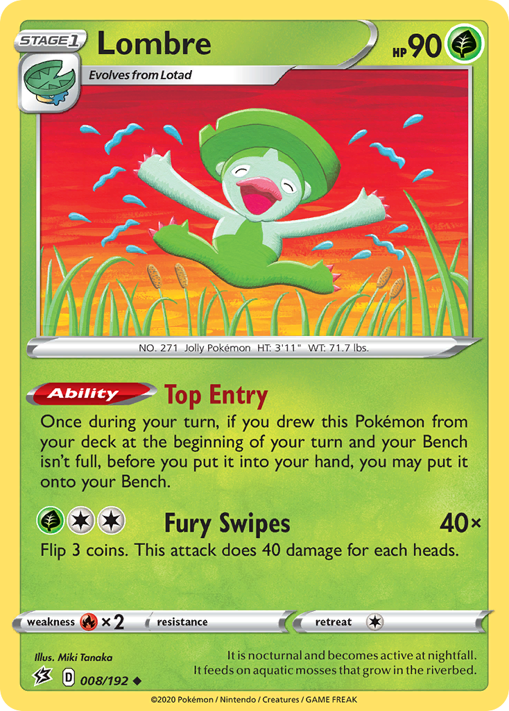 Lombre 8/192 Uncommon | Rebel Clash | Pokemon Card