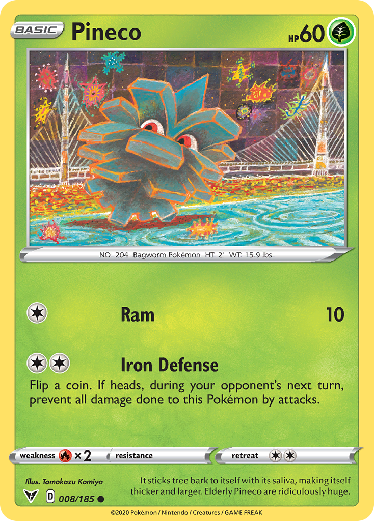 Pineco 8/185 Common | Vivid Voltage | Pokemon Card