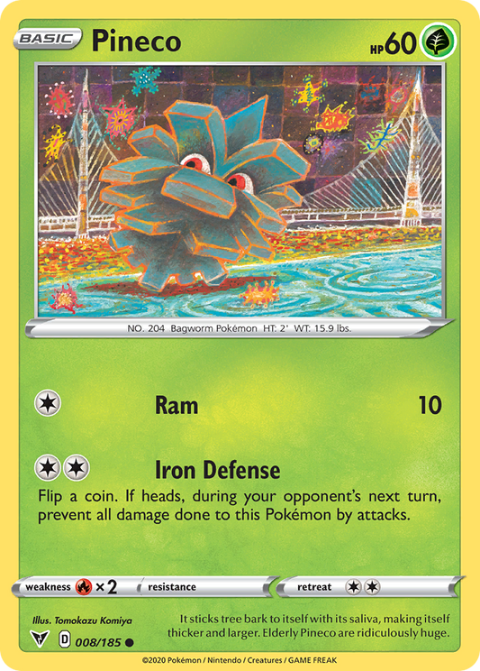 Pineco 8/185 Common | Vivid Voltage | Pokemon Card