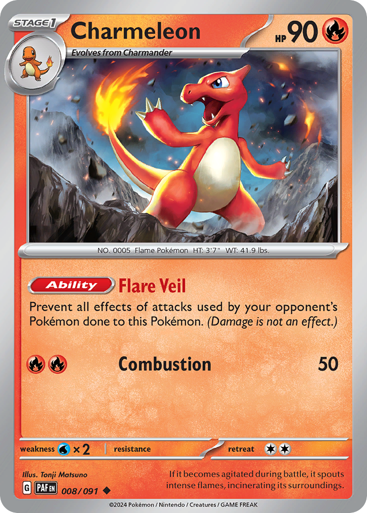 Charmeleon 8/91 Uncommon | Paldean Fates | Pokemon Card