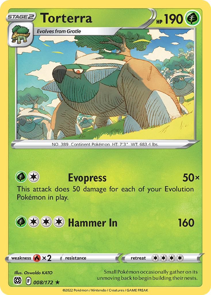 Torterra 8/172 Rare Holo | Brilliant Stars | Pokemon Card