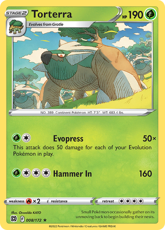 Torterra 8/172 Rare Holo | Brilliant Stars | Pokemon Card