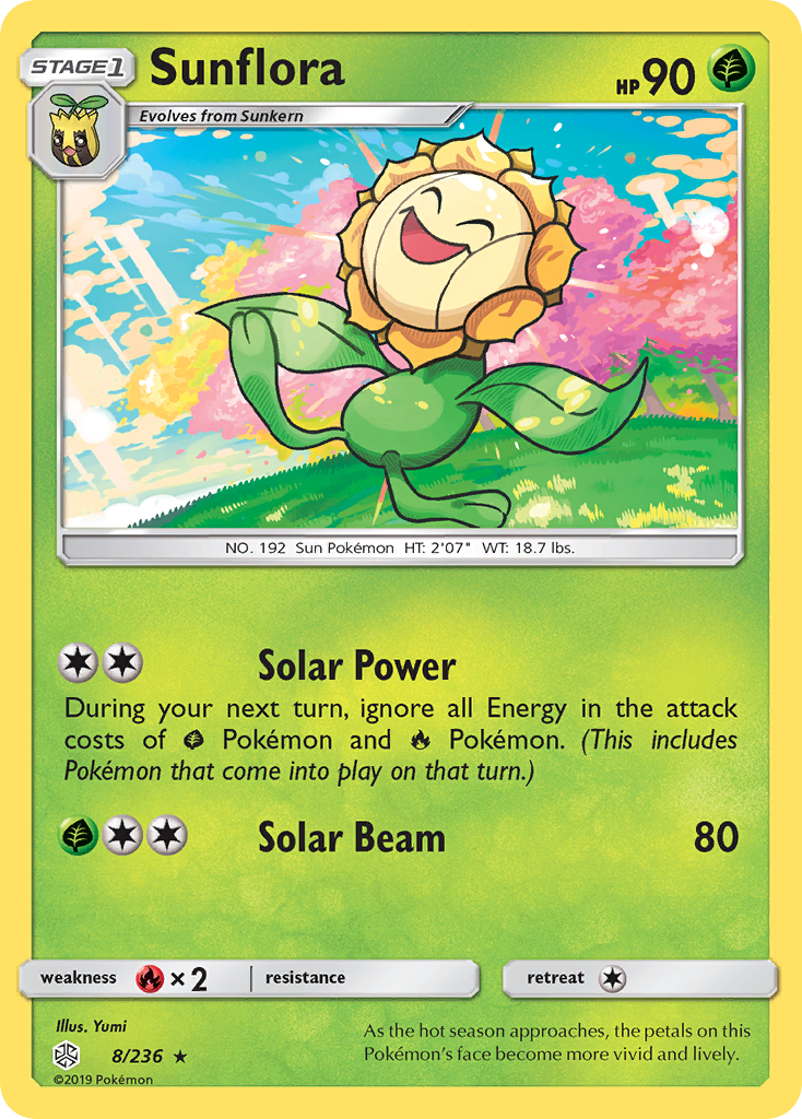 Sunflora 8/236 Rare | Cosmic Eclipse | Pokemon Card