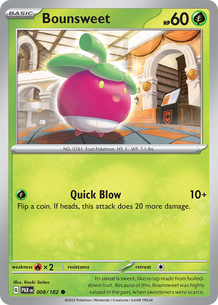 Bounsweet 8/182 Common | Paradox Rift | Pokemon Card