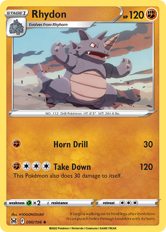 Rhydon 90/196 Uncommon | Lost Origin | Pokemon Card