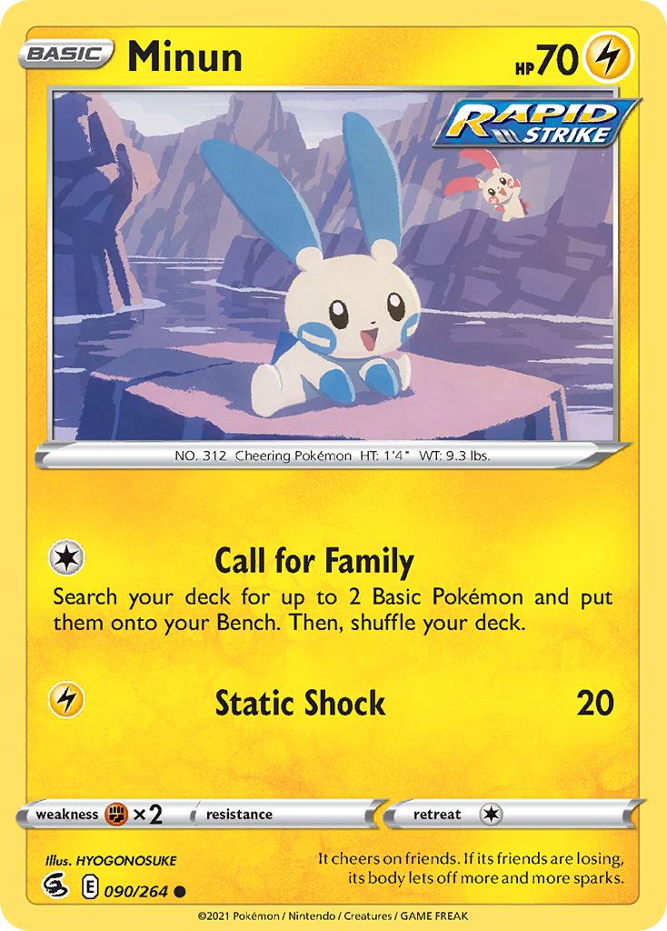 Minun 90/264 Common | Fusion Strike | Pokemon Card