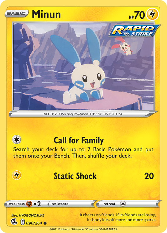 Minun 90/264 Common | Fusion Strike | Pokemon Card