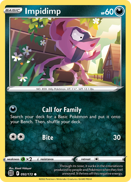 Impidimp 92/172 Common | Brilliant Stars | Pokemon Card