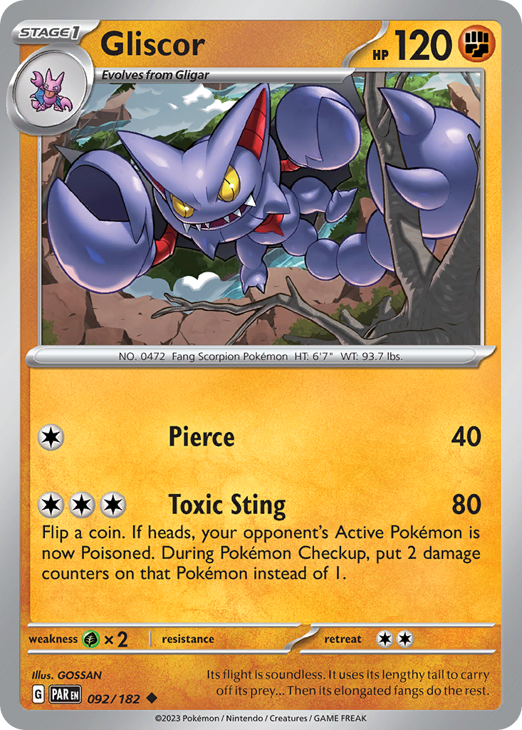 Gliscor 92/182 Uncommon | Paradox Rift | Pokemon Card