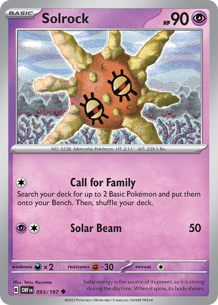 Solrock 93/197 Uncommon | Obsidian Flames | Pokemon Card