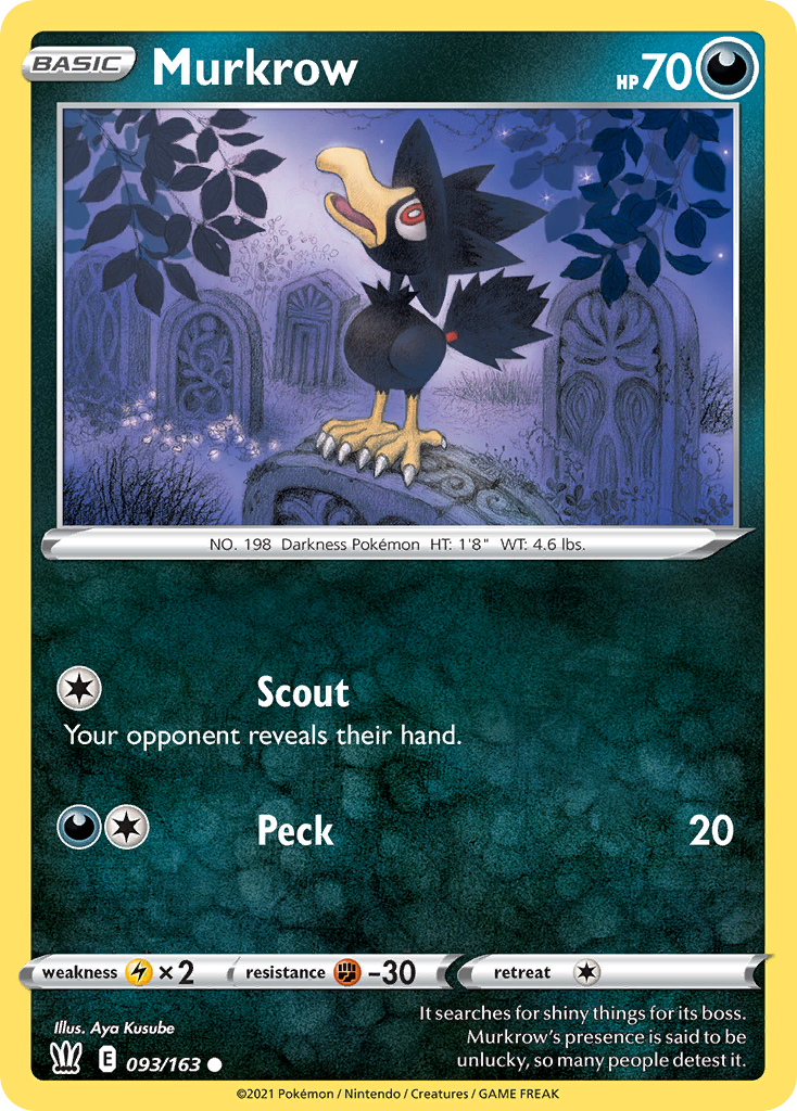 Murkrow 93/163 Common | Battle Styles | Pokemon Card