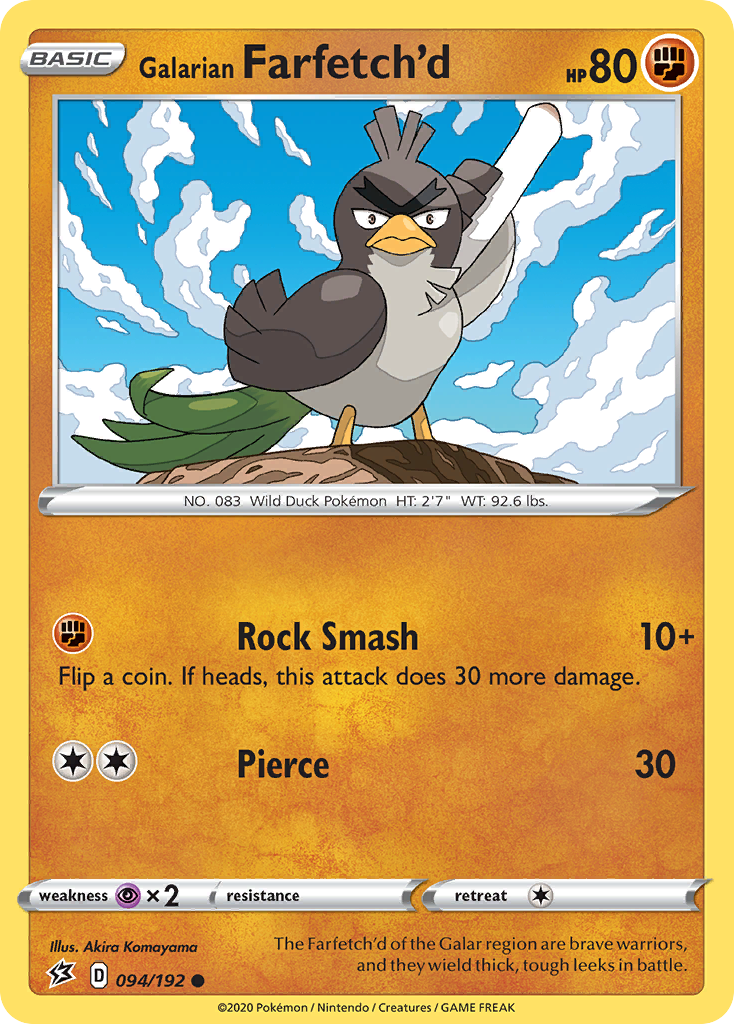 Galarian Farfetch'd 94/192 Common | Rebel Clash | Pokemon Card