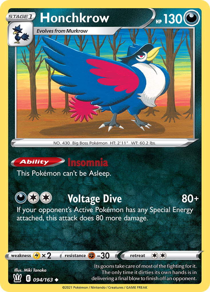 Honchkrow 94/163 Uncommon | Battle Styles | Pokemon Card