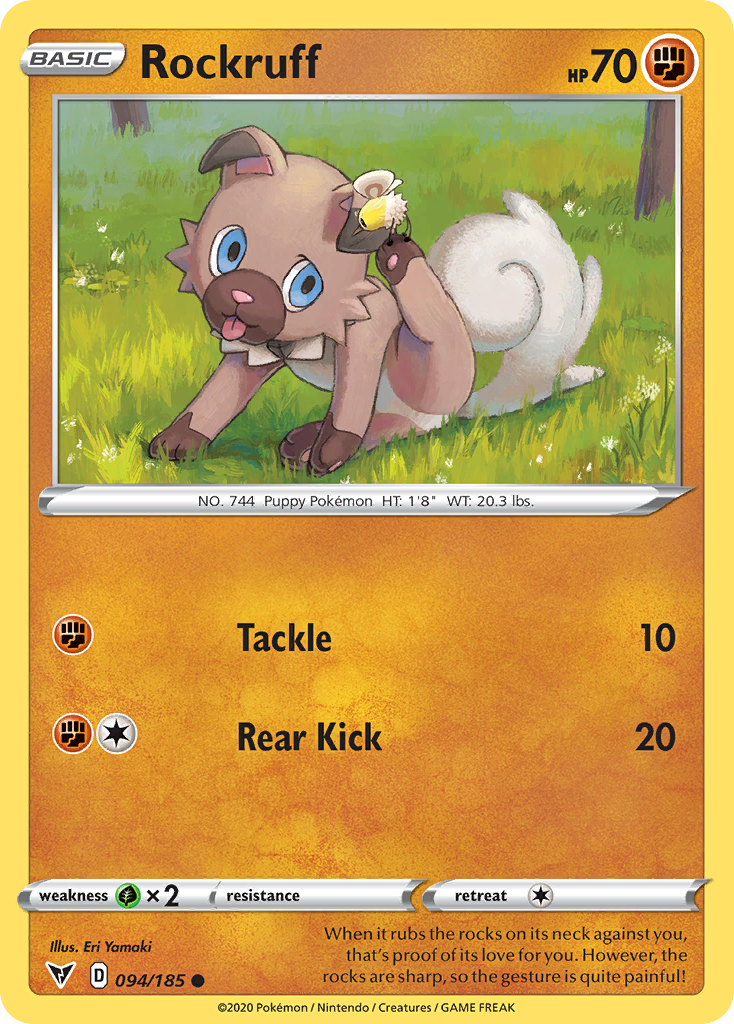 Rockruff 94/185 Common | Vivid Voltage | Pokemon Card