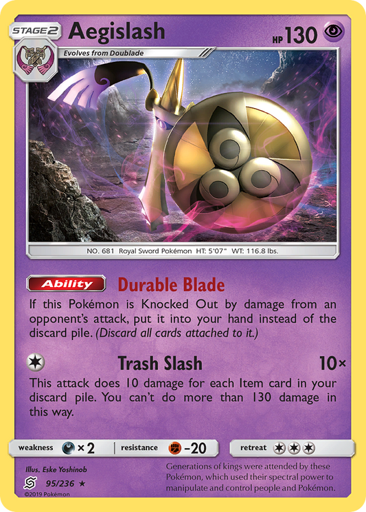 Aegislash 95/236 Rare Holo | Unified Minds | Pokemon Card