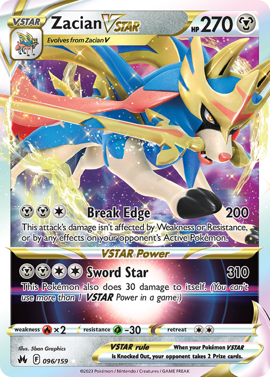 Zacian VSTAR 96/159 Rare Holo VSTAR | Crown Zenith | Pokemon Card