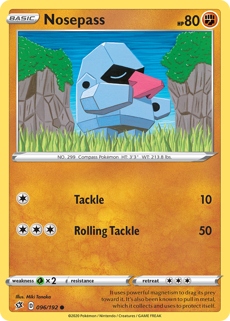 Nosepass 96/192 Common | Rebel Clash | Pokemon Card