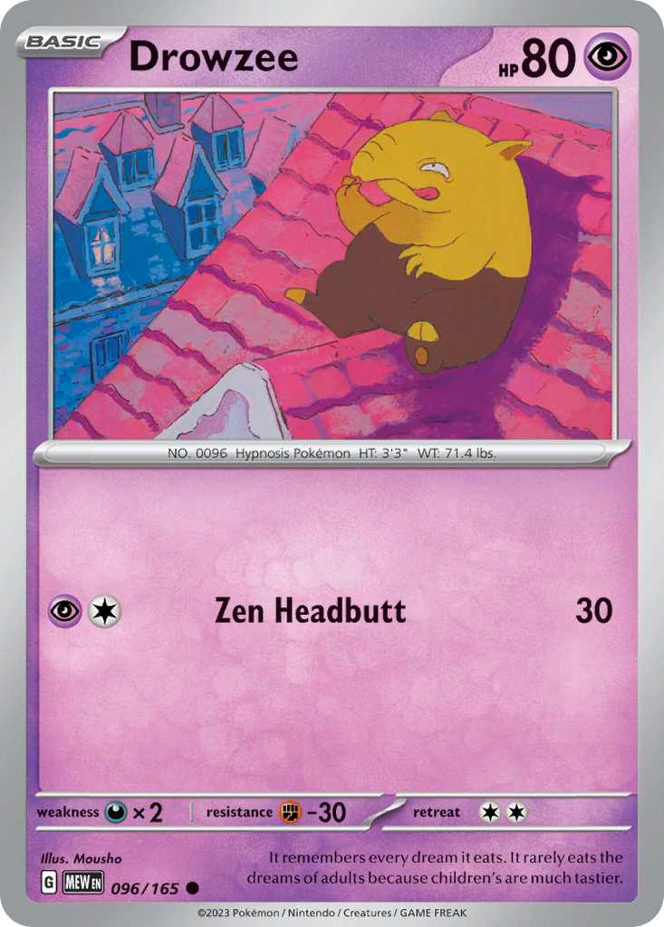 Drowzee 96/165 Common | 151 | Pokemon Card