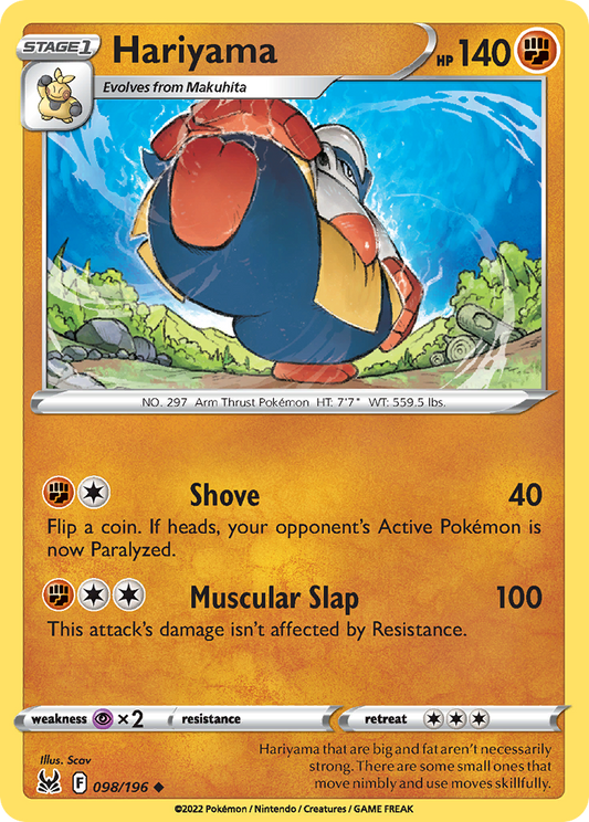 Hariyama 98/196 Uncommon | Lost Origin | Pokemon Card