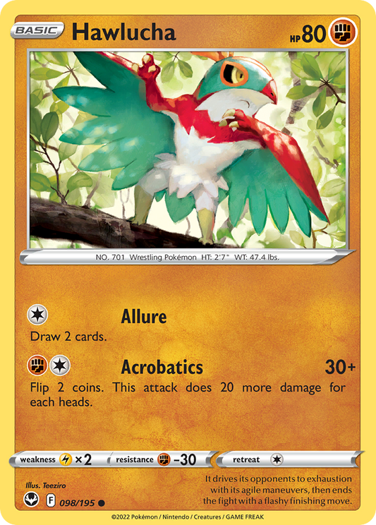 Hawlucha 98/195 Common | Silver Tempest | Pokemon Card