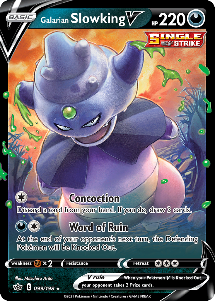 Galarian Slowking V 99/198 Rare Holo V | Chilling Reign | Pokemon Card