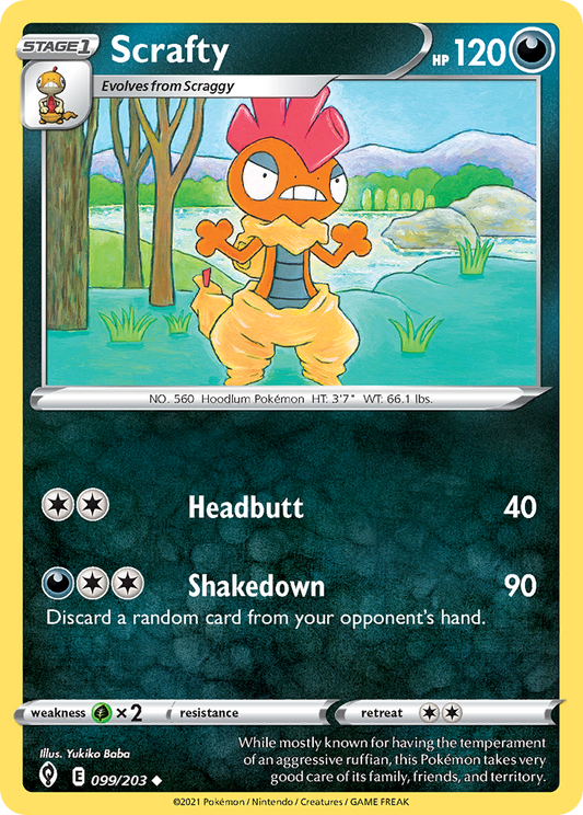 Scrafty 99/203 Uncommon | Evolving Skies | Pokemon Card