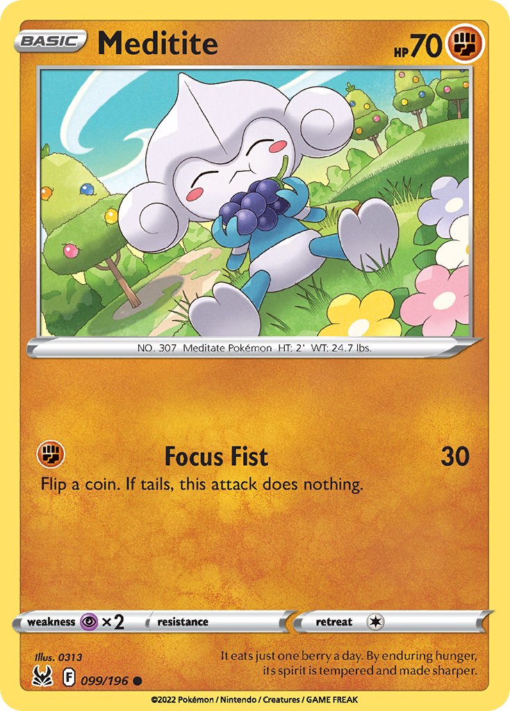 Meditite 99/196 Common | Lost Origin | Pokemon Card