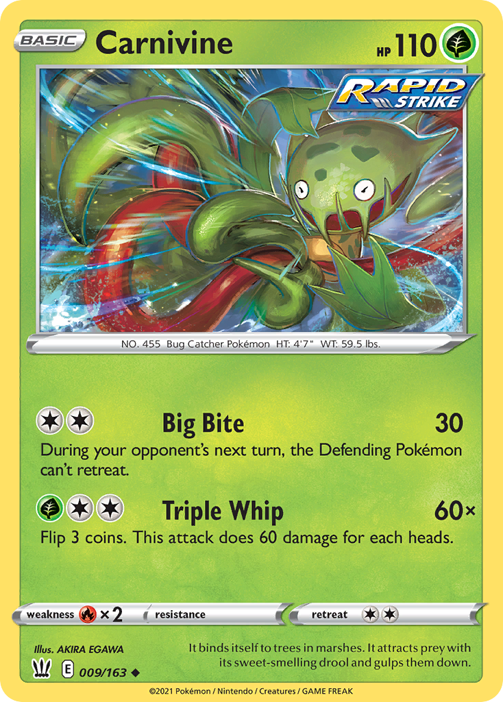 Carnivine 9/163 Uncommon | Battle Styles | Pokemon Card