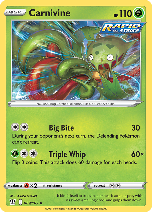 Carnivine 9/163 Uncommon | Battle Styles | Pokemon Card