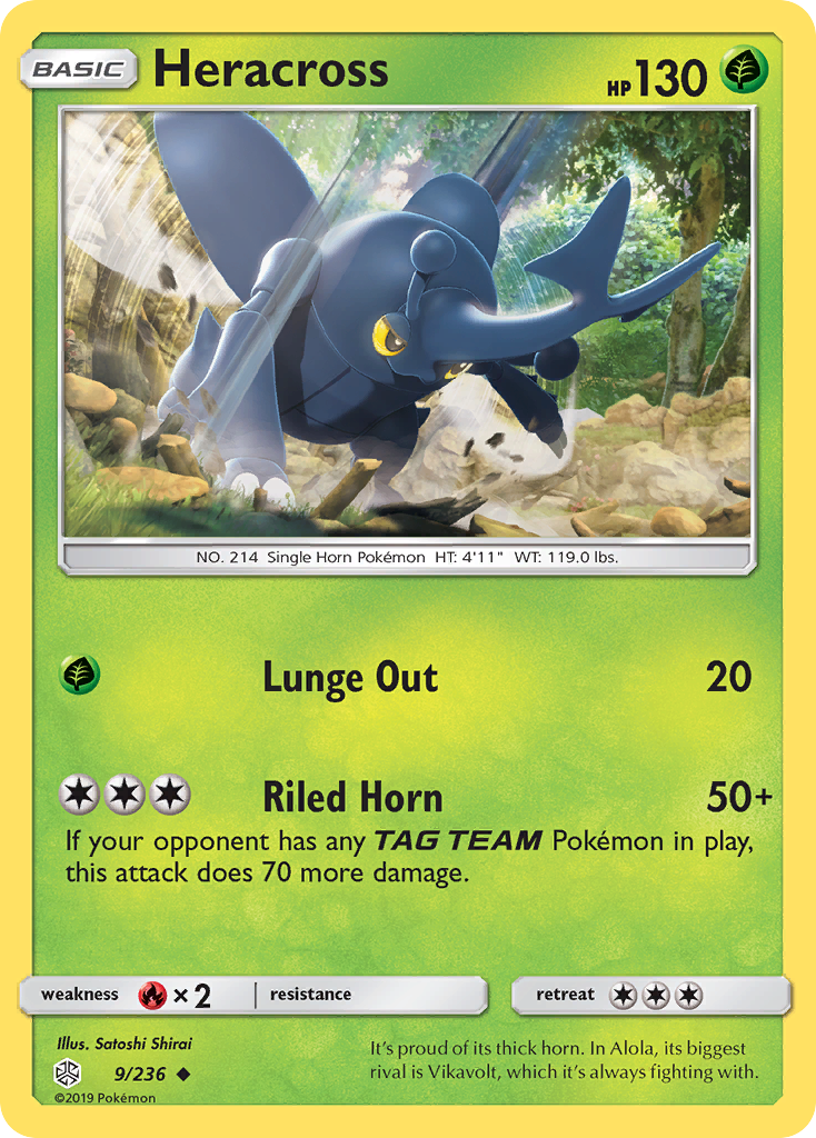 Heracross 9/236 Uncommon | Cosmic Eclipse | Pokemon Card