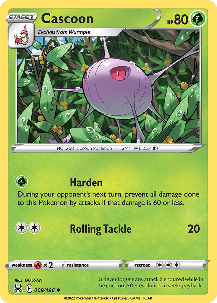 Cascoon 9/196 Uncommon | Lost Origin | Pokemon Card