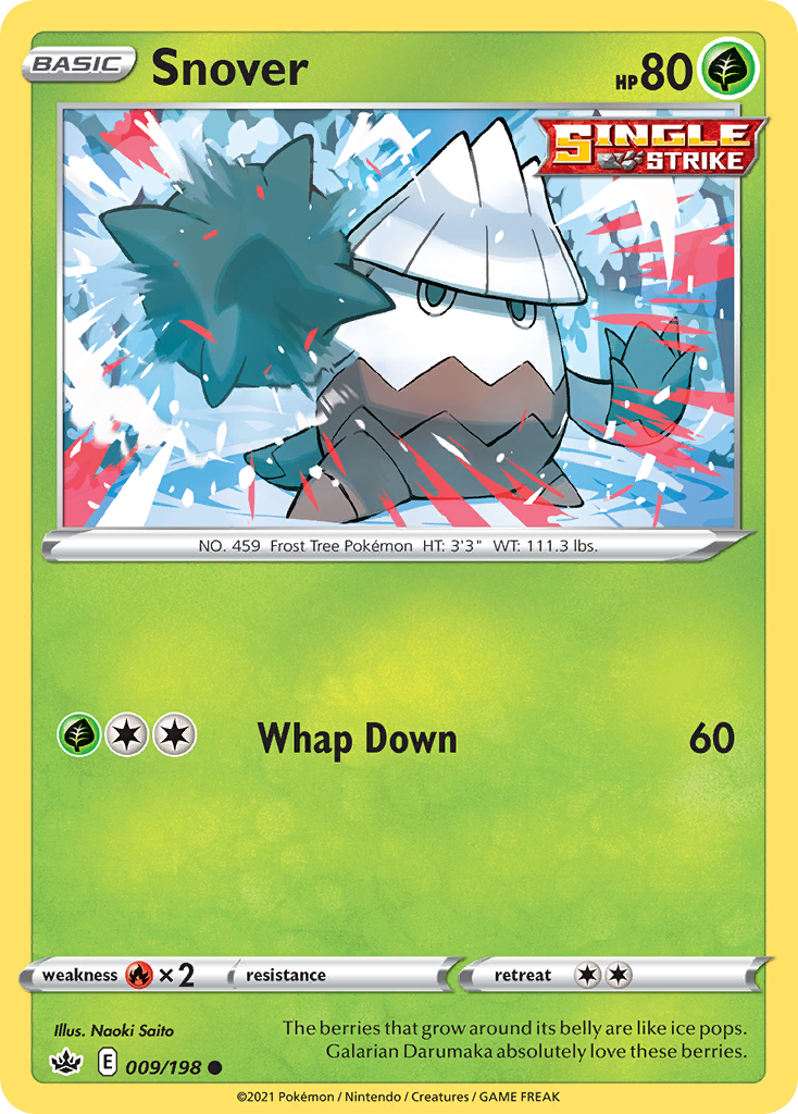 Snover 9/198 Common | Chilling Reign | Pokemon Card